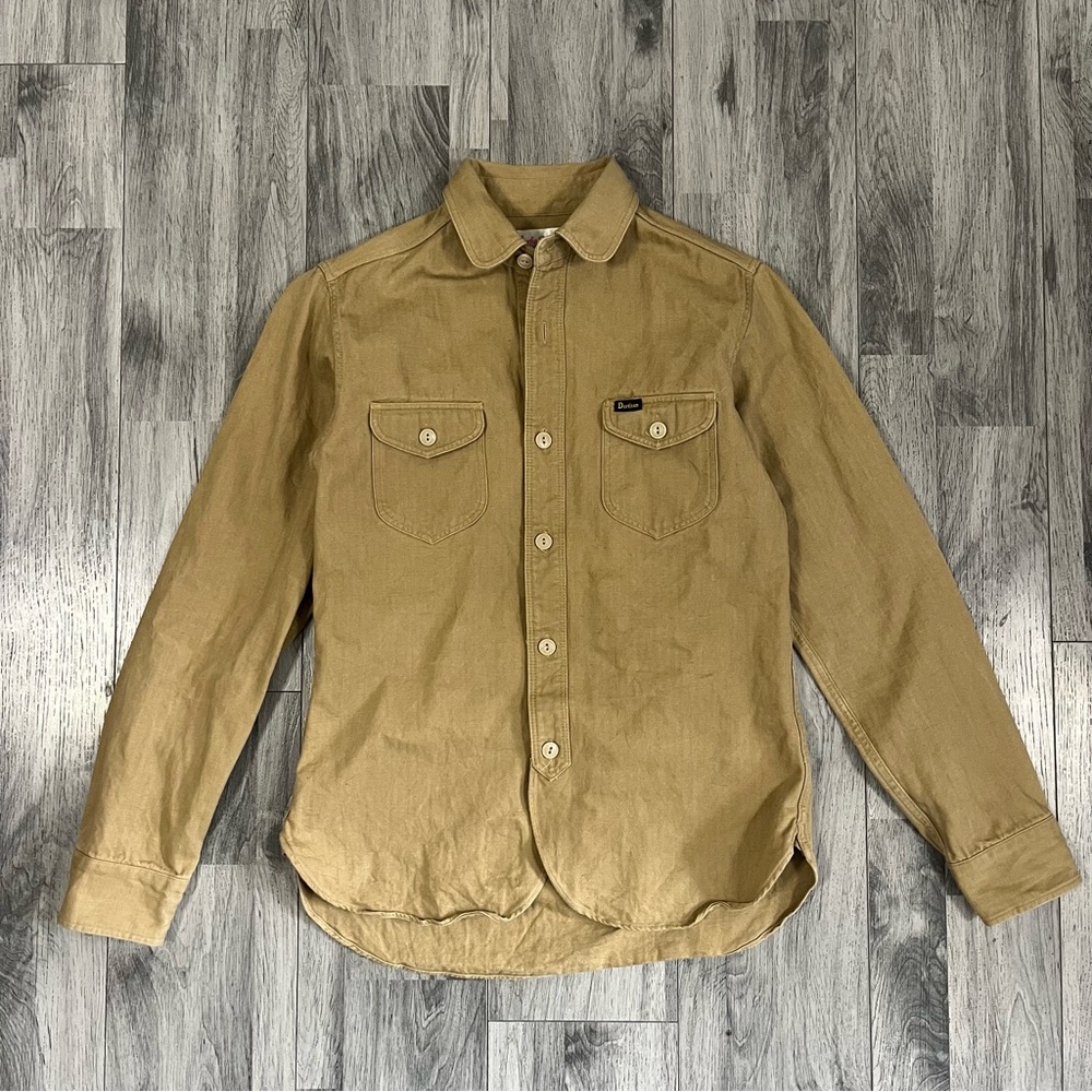 STUDIO D’ARTISAN - Men's Tan Twill Casual Button Down Shirt Made in Japan Sz 36